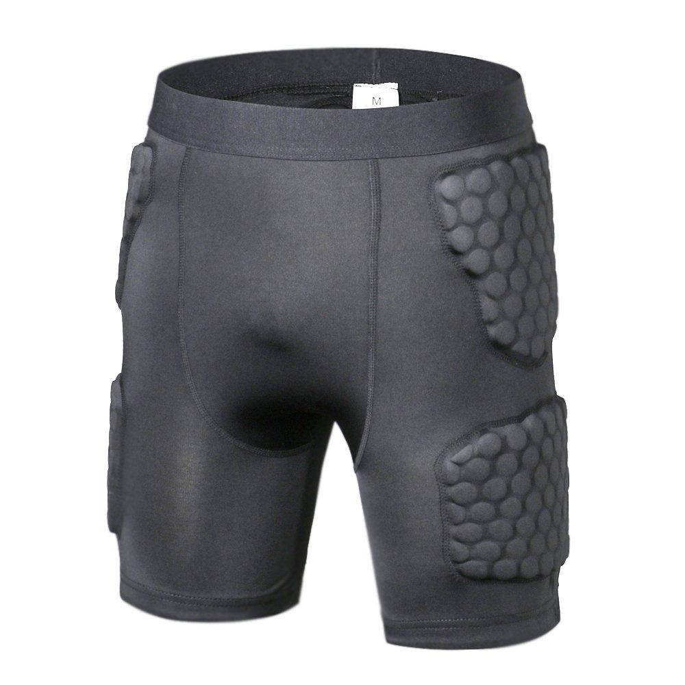 Mens Padded Compression Shorts Protection Undershort Best for  Basketball,Football,Hockey,Cycling,Ice Skating and Contact Sports